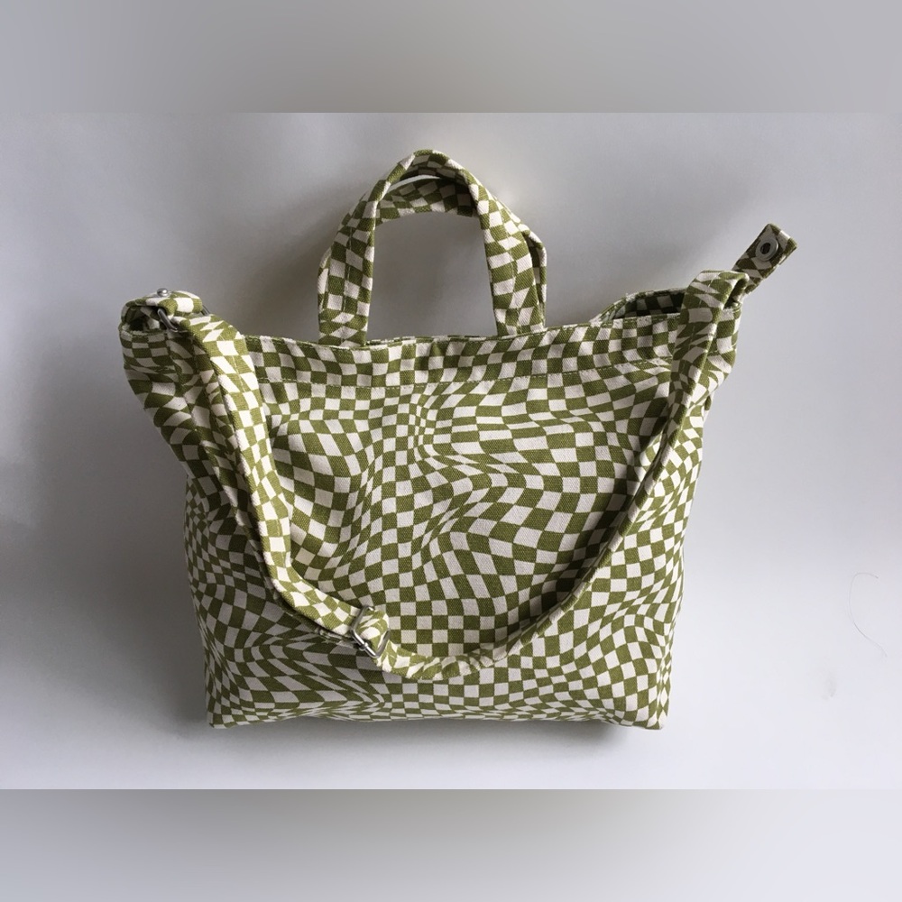 Baggu Horizontal Duck Bag: Moss Trippy Checker NWOT